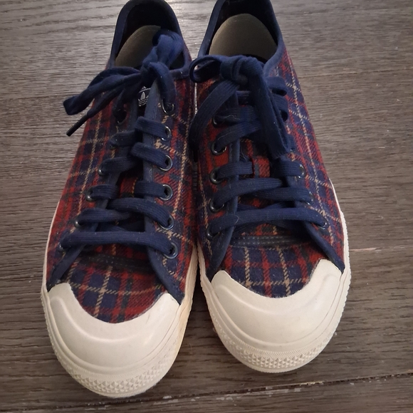 Adidas Plaid Sneakers 7.5 Light Academia Classic School Girl Style Platform Shoe - Picture 4 of 12